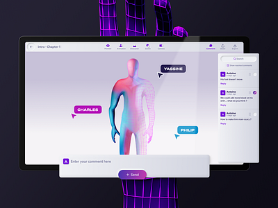 Kinetix - Real time collaboration animation character clean collaboration design gradient interface minimal neuemorphism product real time retro saas software tech ui ux web