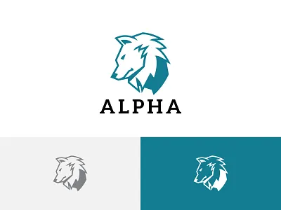 Alpha Wolf Strong Mighty Leader Commander Animal Wildlife Logo alpha animal app branding commander design dragon flying green horned illustration leader logo mighty strong ui wildlife wolf
