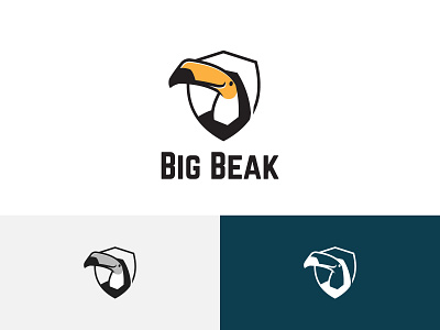 Big Beak Bill Toucan Bird Shield Wildlife Reserve Zoo Animal Log animal app beak big bill bird branding design dragon flying green horned illustration logo reserve shield toucan ui wildlife zoo