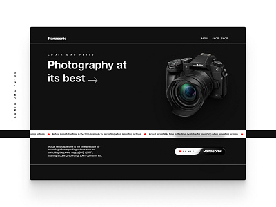 Panasonic Concept Website creative design dribbble hero ui uiux web