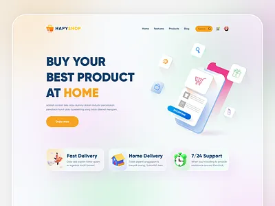 Online product buying landing page UI design buyer online clean uxdesign colors design ecommerce gradient product shopping store uiux user experience userinterface ux web web design website