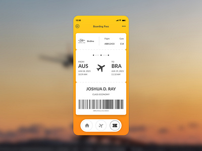 Boarding Pass DailyUI 24 adobe xd adobexd app boarding pass dailyui dailyui 24 dailyui024 design mobile smartphone ui ux