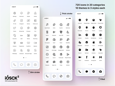 iOSCK 2 — New iOS 16 Icons Customization Kit with Figma Source android app cusomization fill icon icons interface ios ios16 iosck iphone kit mobile set stroke ui ux