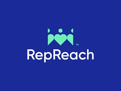 RepReach Logo Design brand branding crown design health heart human icon logo logodesign medical medicine minimal people