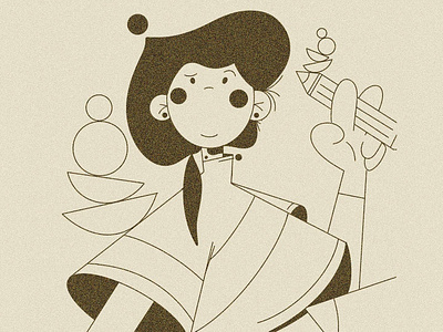 Illustrator. blackandwhite character characterart characterdesign design girl illustration illustrator lineart pencil ui woman