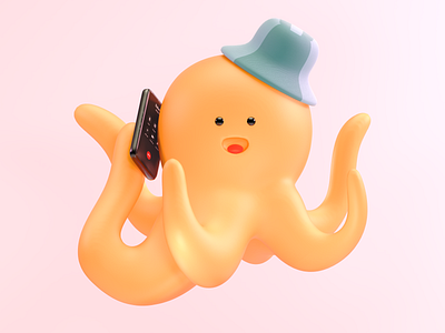 Octopus 🐙 3d 3d design 3d icon 3d illustration 3d modeling c4d character character design cinema 4d cute cute 3d icon illustration octopus octopus 3d pet redshift redshift3d render ui8