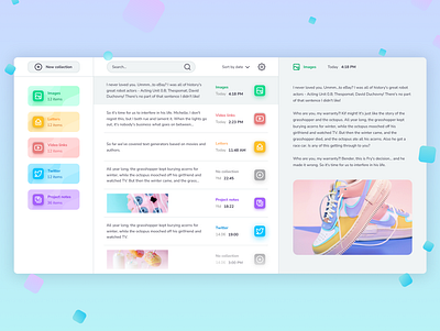 Clipboard Manager Concept clipboard dashboad design inter interface manager pastel ux white