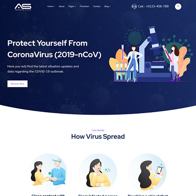 Mask - Coronavirus Medical Prevention Template doctors responsive