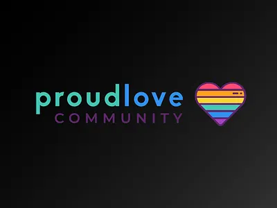 ProudLove Community branding design flat heart icon icons illustration logo logodesign pride pride month rainbow ui vector
