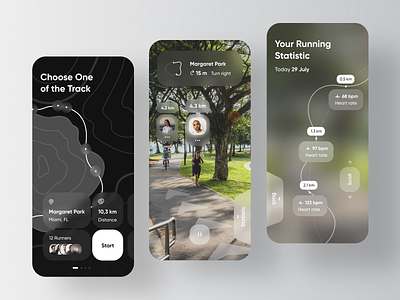 Fitness App - Running Tracker app cardio exercise fitness jogging marathon mobile rondesign run runner runners running sport tracker training workout