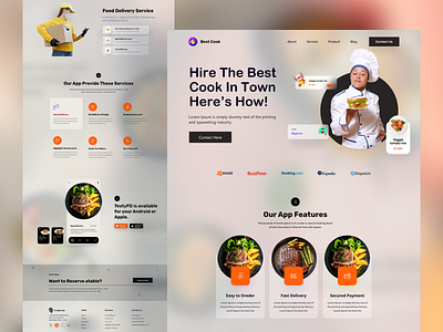 Food landing Page Design home home page homepage design interface landing landing page design landingpage minimal ui uiux ux web web design webdesign website website design