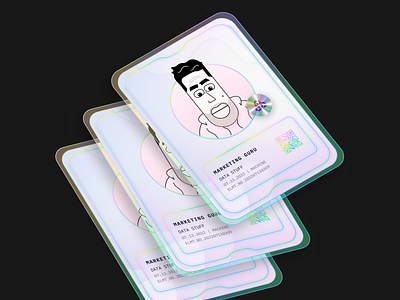 NFT Trading Card card code concept crypto design gradient illustration interface marketing nft qr trading ui web