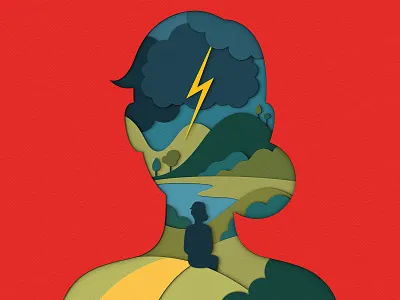 Scientific American - The Brain Electric brain cloud consciousness design editorial illustration landscape lightning magazine neuroscience science scientific american silhouette storm