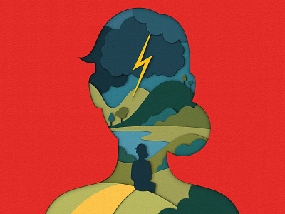 Scientific American - The Brain Electric brain cloud consciousness design editorial illustration landscape lightning magazine neuroscience science scientific american silhouette storm