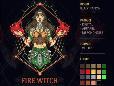 Fire Witch character clothing fire girl magician mystic people sacred t shirt witch