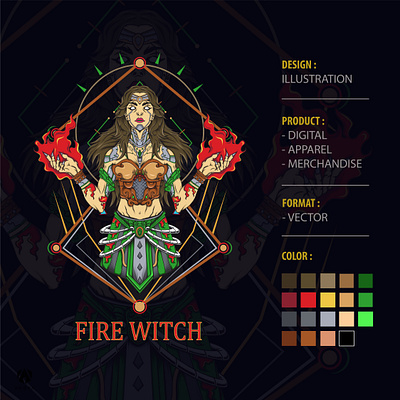 Fire Witch character clothing fire girl magician mystic people sacred t shirt witch