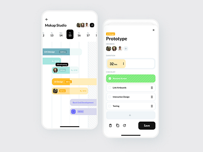 Planner App Concept app calendar design gantt mobile planner ui uxui