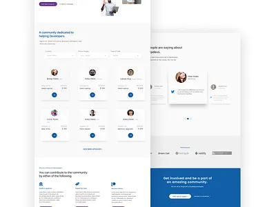 Landing page for devshelpdevs design designer landing page minimal typography visual identity website