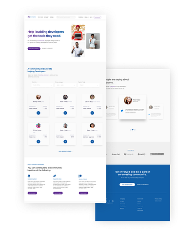 Landing page for devshelpdevs design designer landing page minimal typography visual identity website