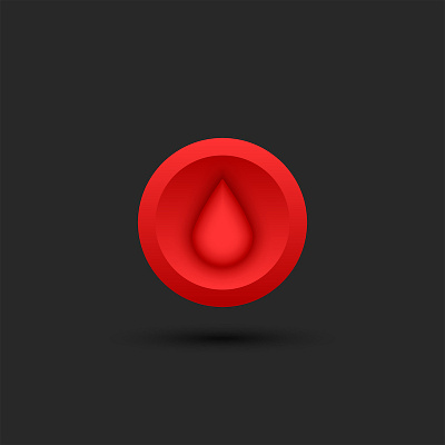 Drop of blood 3d logo blood branding design donor drop emblem geometric shape graphic design illustration logo logo design organization red drop round logo shape vector