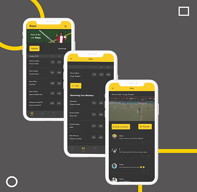 Live Streaming and Betting App app design football streaming app ui