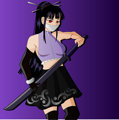 Purple Assassin anime art anime girl characterdesign digitalart illustration