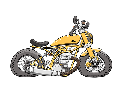MotoGen #3942 (the bobber) bobber cartoon motor motorbike motorcycle shiny