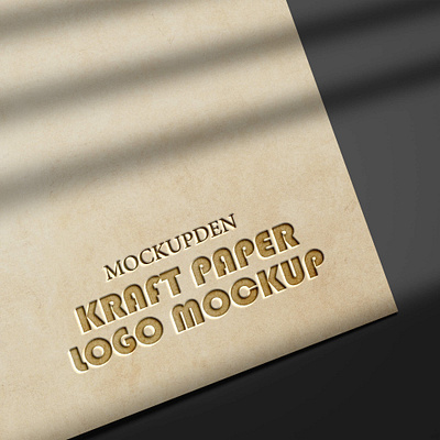 Free kraft Paper Logo Mockup PSD Template