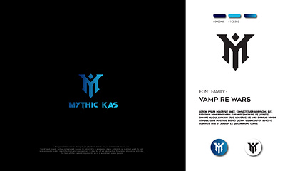 MYTHIC - KAS - Minimalist logo for a Youtuber 3d blue branding colorful design flat games gaming gaming logo graphic design illustration logo logo design minimal minimalist logo monogram ui unique youtube