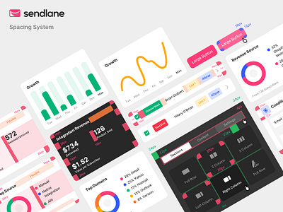 Sendlane Product – Spacing System balkan brothers clean design design system marketing platform product design spacing system system visual design