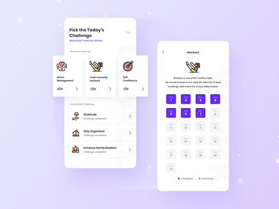 21 Day Challenge app design graphic design illustration pro ui ux