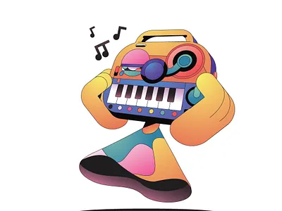 The Musician character flat gradient illustration illustrator minimal simple