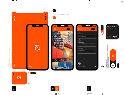 C&M™ Global Broker Engineering Branding app brandingart conceptual digital engineering graphic design logistics platform shipment smart uidesign uxdesign