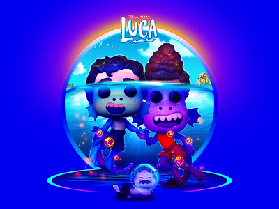 Funko POP! Luca Paguro & Alberto Scorfano Vinyl Figures adventure animation boys chibi children children illustration cute disney disney plus funko italian italy kids luca merman motion graphics pixar swimming underwater water