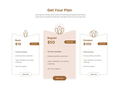 Pricing Table Design meditation plan price pricing pricing plan pricingtable table website yoga