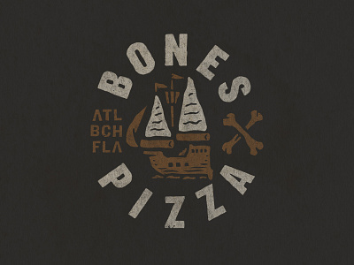 Branding badge branding pirate ship pizza type