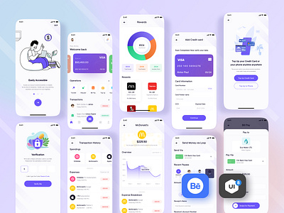 Loop || Fintech App Exploration 2021 2021 trend banking app banking ios app budget management clean ui colorful design finance finance app finance management illustration ios product product design typography ui wallet wallet app wallet app design