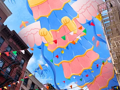 Pixelmator Pro: "Creatures of Hope" asianamerican character childrens illustration chinatown editorial illustration ghibli illustration newyorkcity photoillustration photomontage procreate