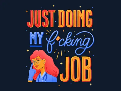 Bala Footwear: "Just Doing My F*cking Job" branding illustration commercial illustration digital illustration doctor illustration medical merchandise nurse