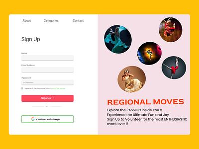 SIGN UP PAGE design illustration ui