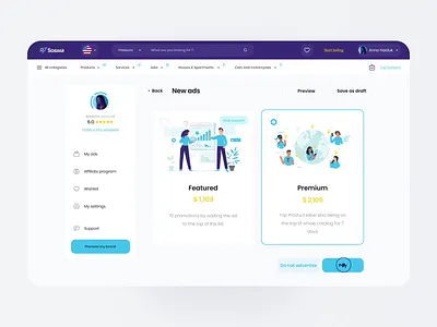 Web App Marketplace - SOBAAR 3d animation app branding button card dashboard design illustration interface logo mobile page product design shop ui ux vector web web design