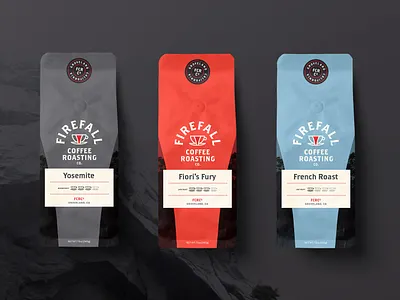 Firefall Coffee Packaging branding california coffee label coffee packaging coffee shop firefall identity design package design yosemite