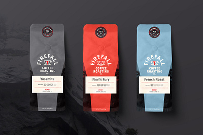 Firefall Coffee Packaging branding california coffee label coffee packaging coffee shop firefall identity design package design yosemite