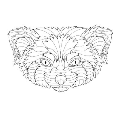 Sketch design illustration red panda vector