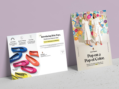 Brite Pops Direct Mail Postcard bright colorful design direct mail ecommerce flyer mail mailer marketing postcard print shoe
