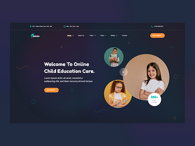 Online Education Header creative design landing page minimal ui design ux design web template