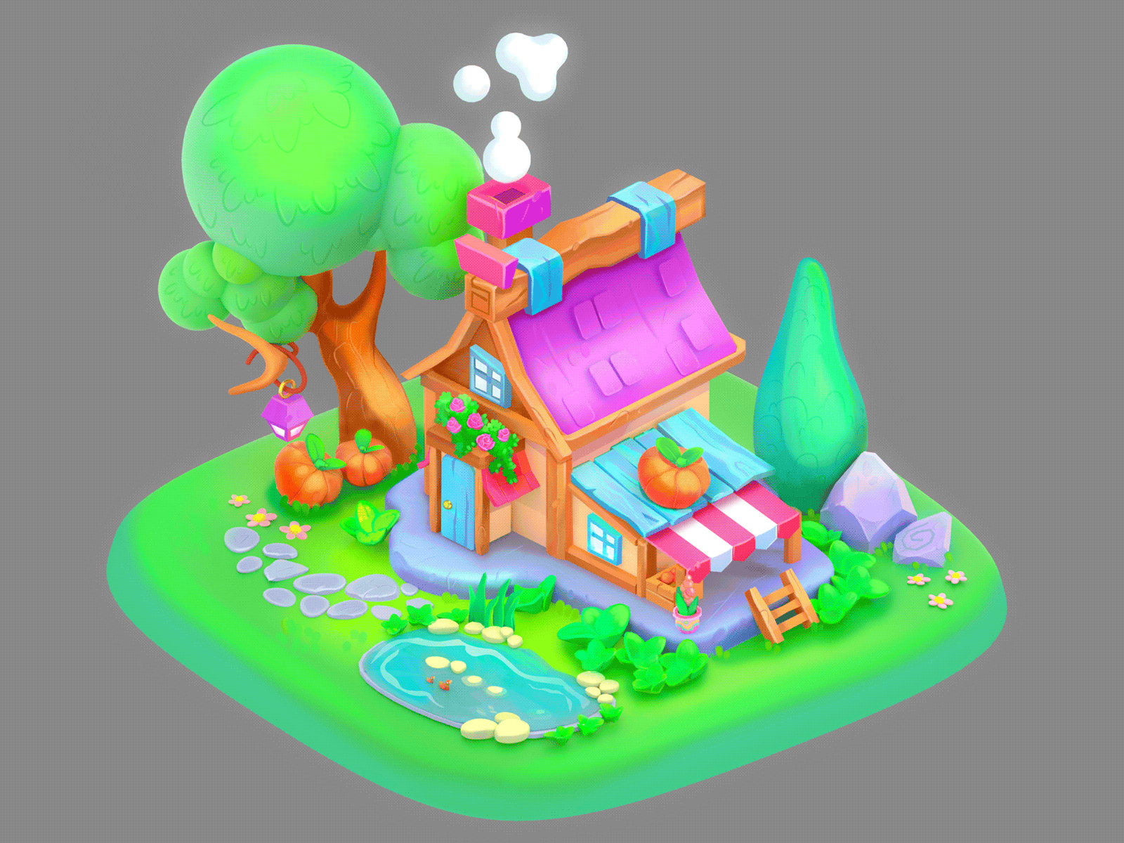 3D asset for mobile game 2d art 2dart art for game branding cartoon style illustration logo mobile ui