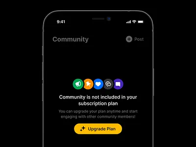 Community paywall add app clean community icons illustrations mobile paywall plan post subscription ui upgrade ux