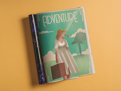 Adventure art deco illustration poster