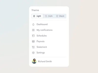 Sidebar mode animation animation app avatar clean crm darkmode dropdown icon interface menu muzli product saas sidebar ui user webapp